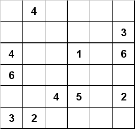 6x6 Sudoku Puzzle