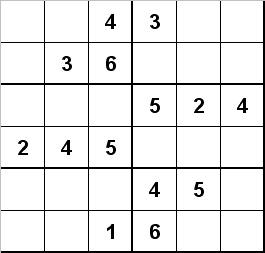 6x6 Sudoku Puzzle
