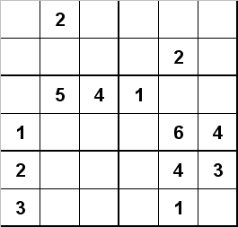6x6 Sudoku Puzzle