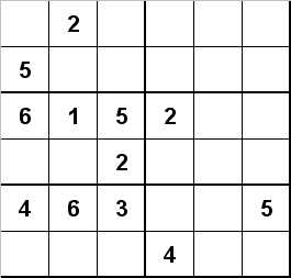 6x6 Sudoku Puzzle